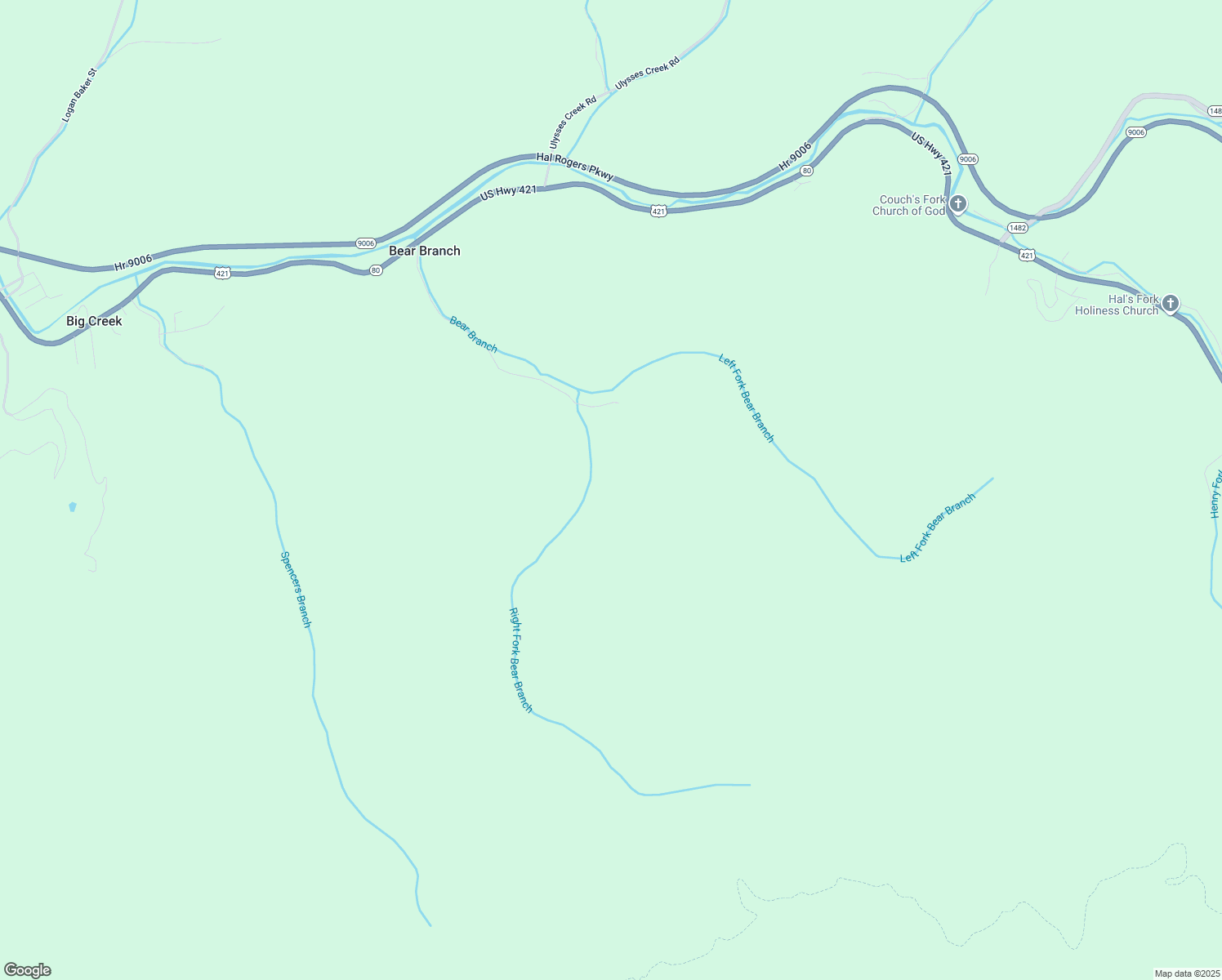 map of restaurants, bars, coffee shops, grocery stores, and more near in Bear Branch