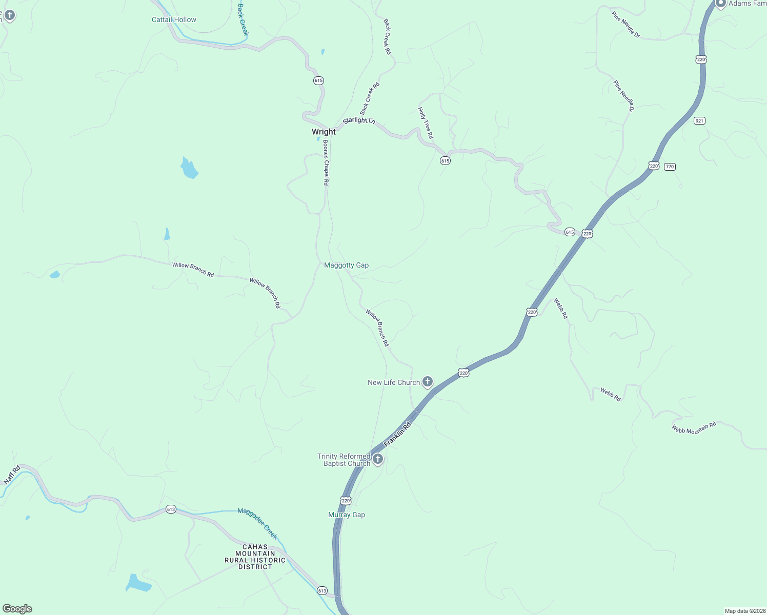 map of restaurants, bars, coffee shops, grocery stores, and more near 7592 Willow Branch Rd in Boones Mill