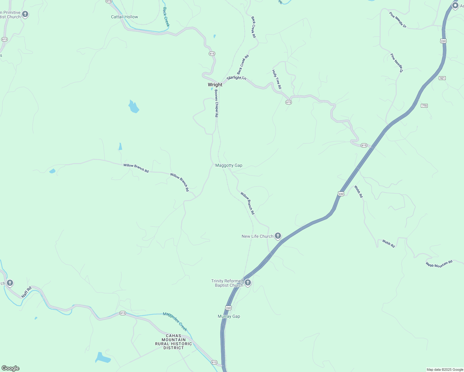 map of restaurants, bars, coffee shops, grocery stores, and more near 7475 Willow Branch Road in Boones Mill