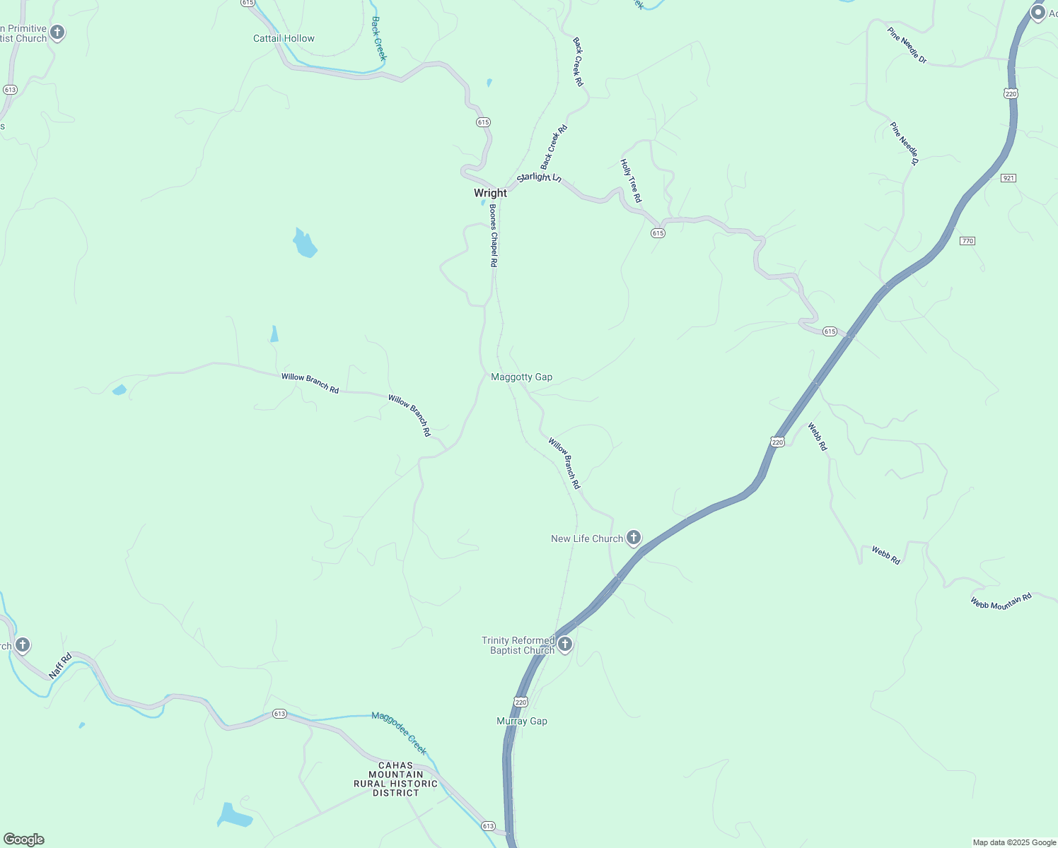 map of restaurants, bars, coffee shops, grocery stores, and more near 7475 Willow Branch Road in Boones Mill