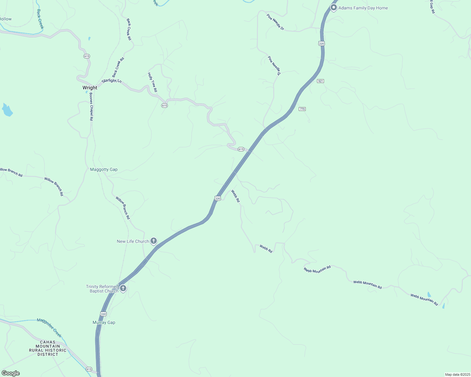 map of restaurants, bars, coffee shops, grocery stores, and more near 7572 Webb Road in Boones Mill