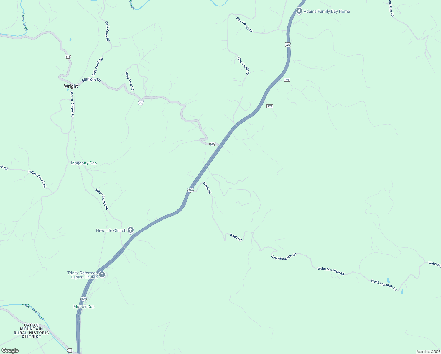 map of restaurants, bars, coffee shops, grocery stores, and more near 7384 Franklin Rd in Boones Mill