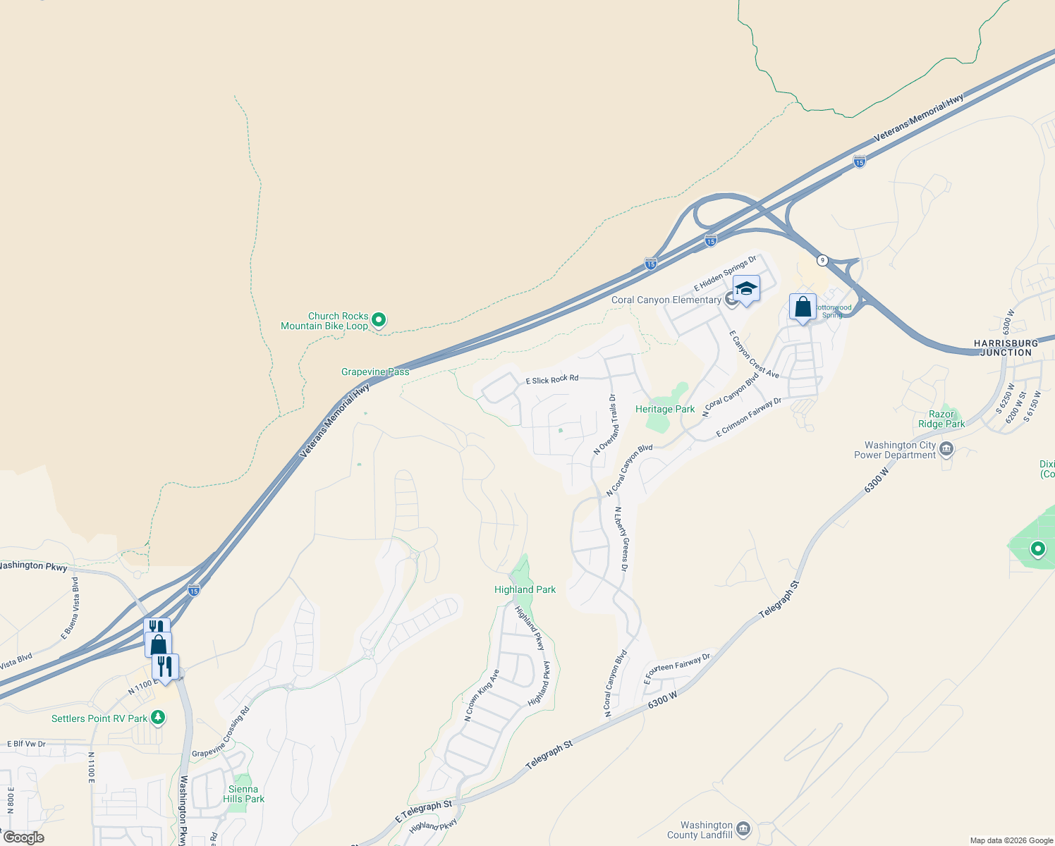 map of restaurants, bars, coffee shops, grocery stores, and more near 1907 North Creek Side Court in Washington