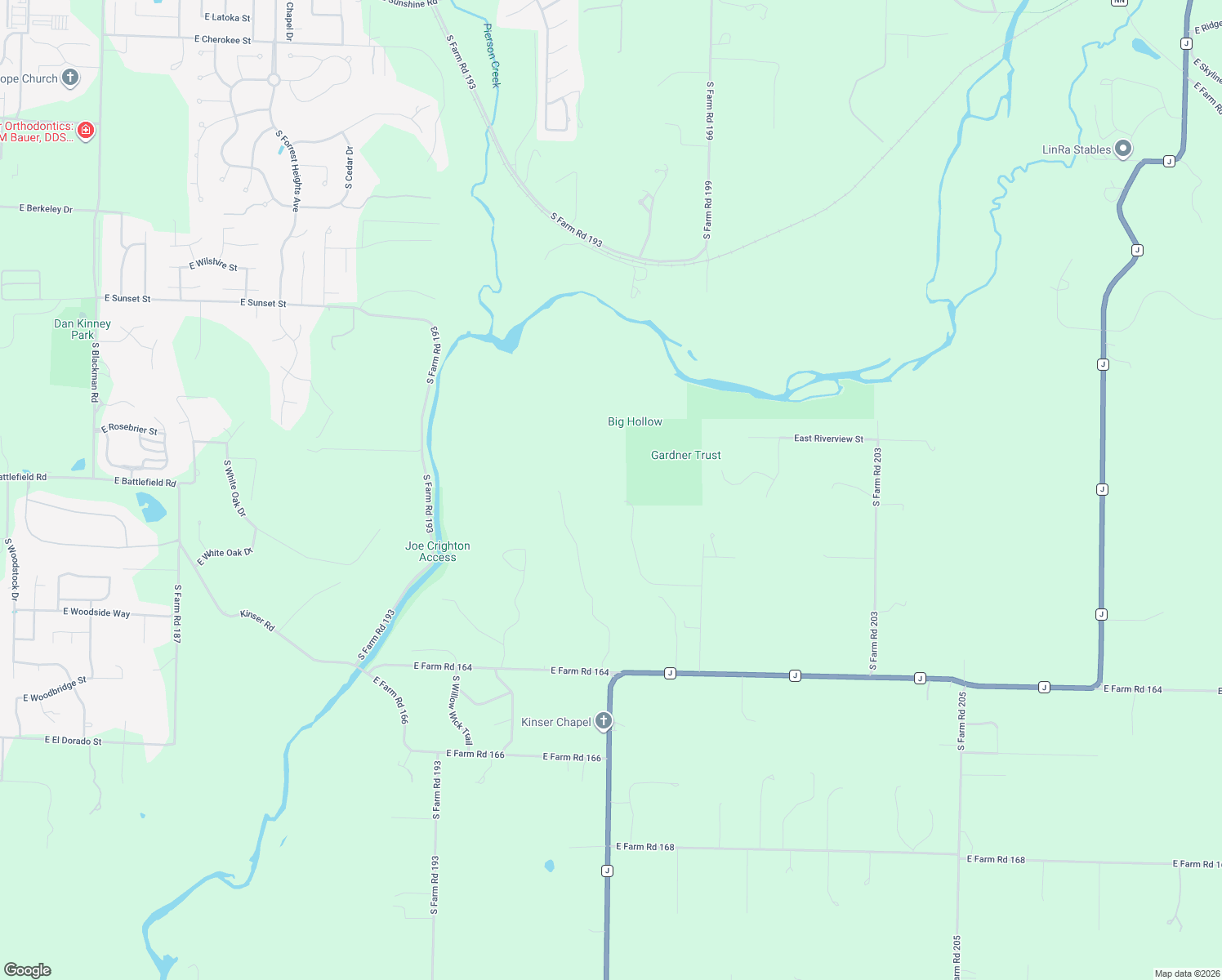 map of restaurants, bars, coffee shops, grocery stores, and more near 2943 South Ridgewood Lane in Springfield