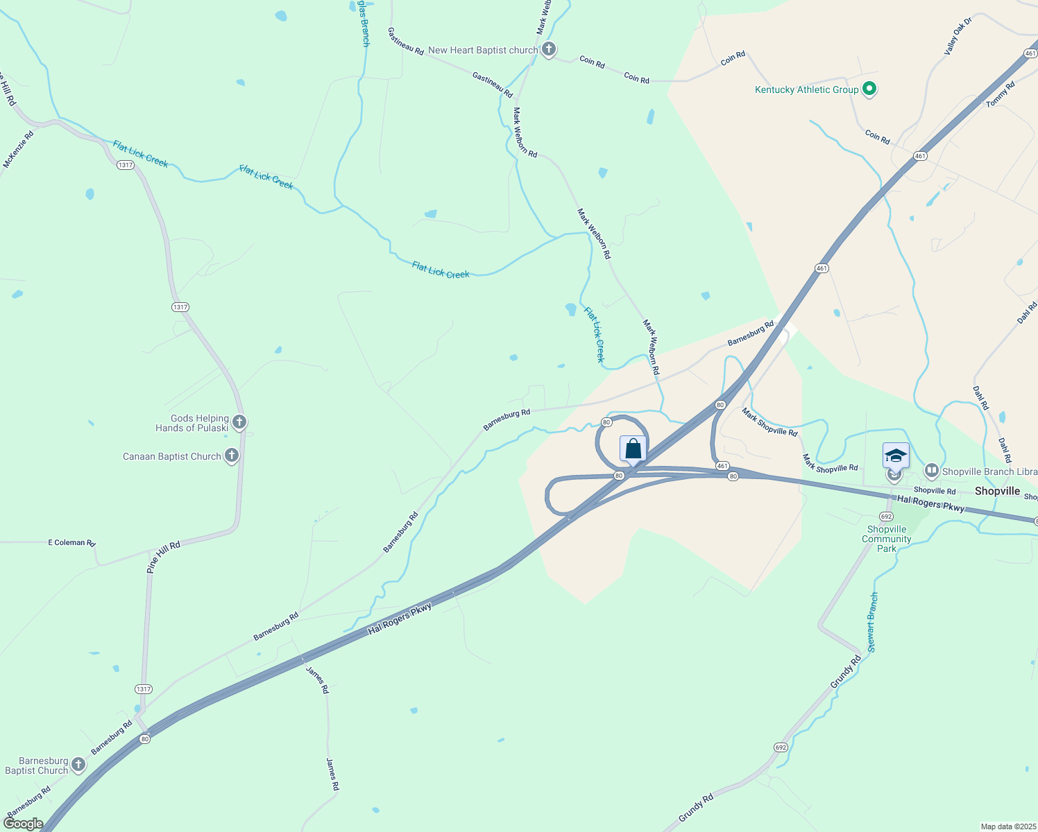 map of restaurants, bars, coffee shops, grocery stores, and more near 3150 Barnesburg Road in Somerset
