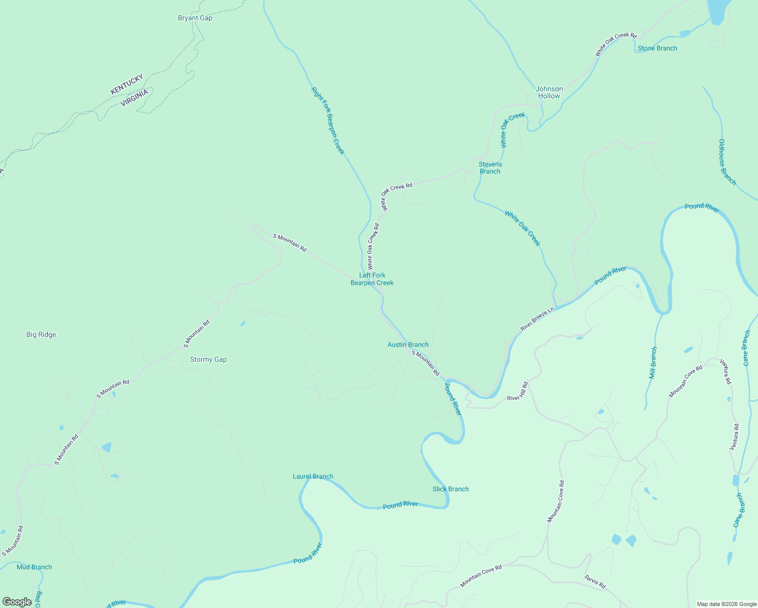 map of restaurants, bars, coffee shops, grocery stores, and more near 9218 South Mountain Road in Pound