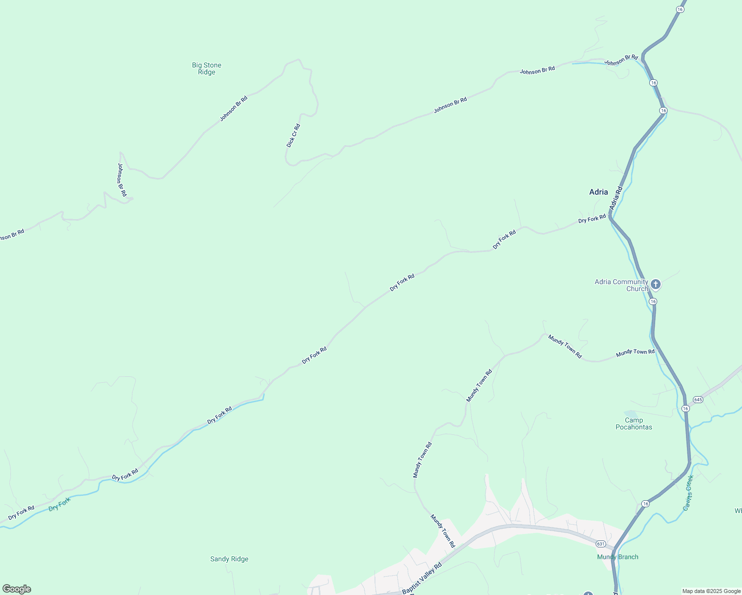 map of restaurants, bars, coffee shops, grocery stores, and more near 7515 Dry Fork Road in Tazewell County