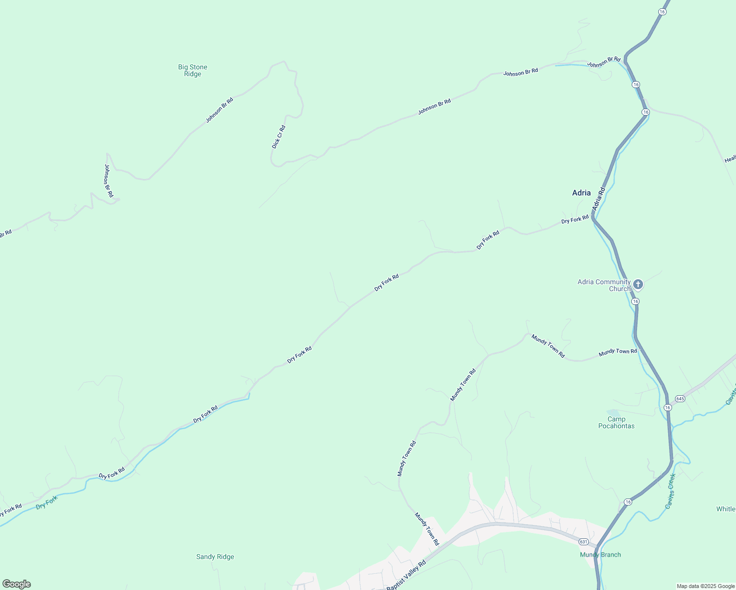 map of restaurants, bars, coffee shops, grocery stores, and more near 7515 Dry Fork Road in Tazewell County