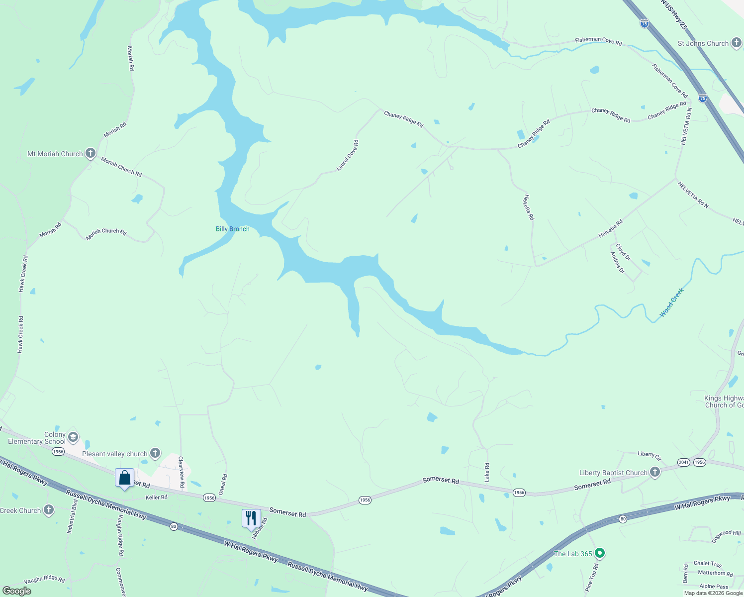 map of restaurants, bars, coffee shops, grocery stores, and more near 3740 Cabin Creek Road in London