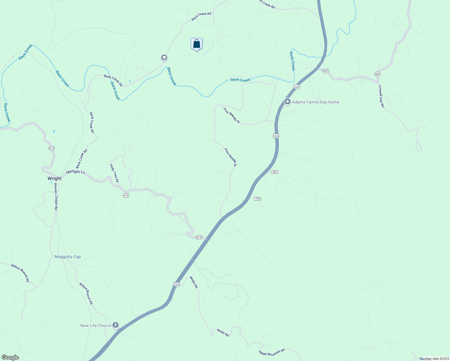 map of restaurants, bars, coffee shops, grocery stores, and more near 7121 Pine Needle Drive in Boones Mill