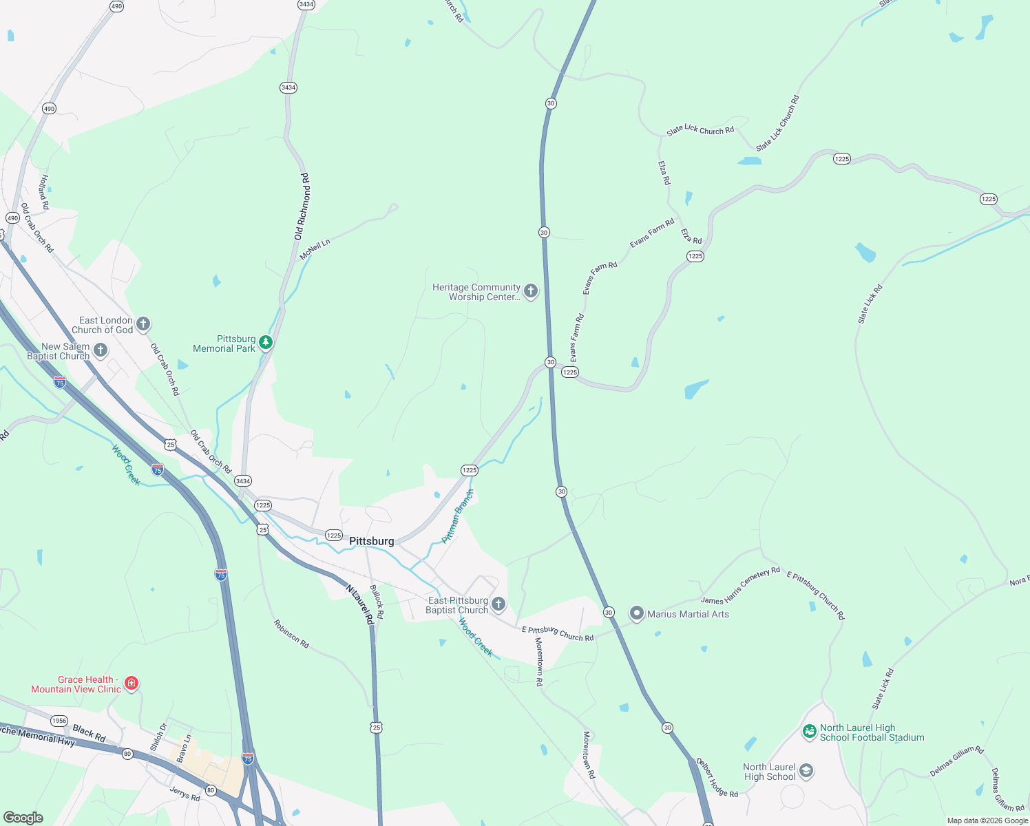 map of restaurants, bars, coffee shops, grocery stores, and more near 4794 Slate Lick Road in London