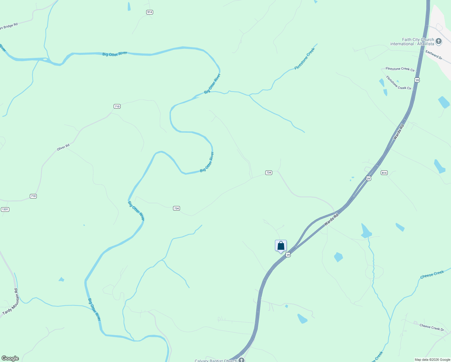 map of restaurants, bars, coffee shops, grocery stores, and more near 955 Peerman School Road in Altavista