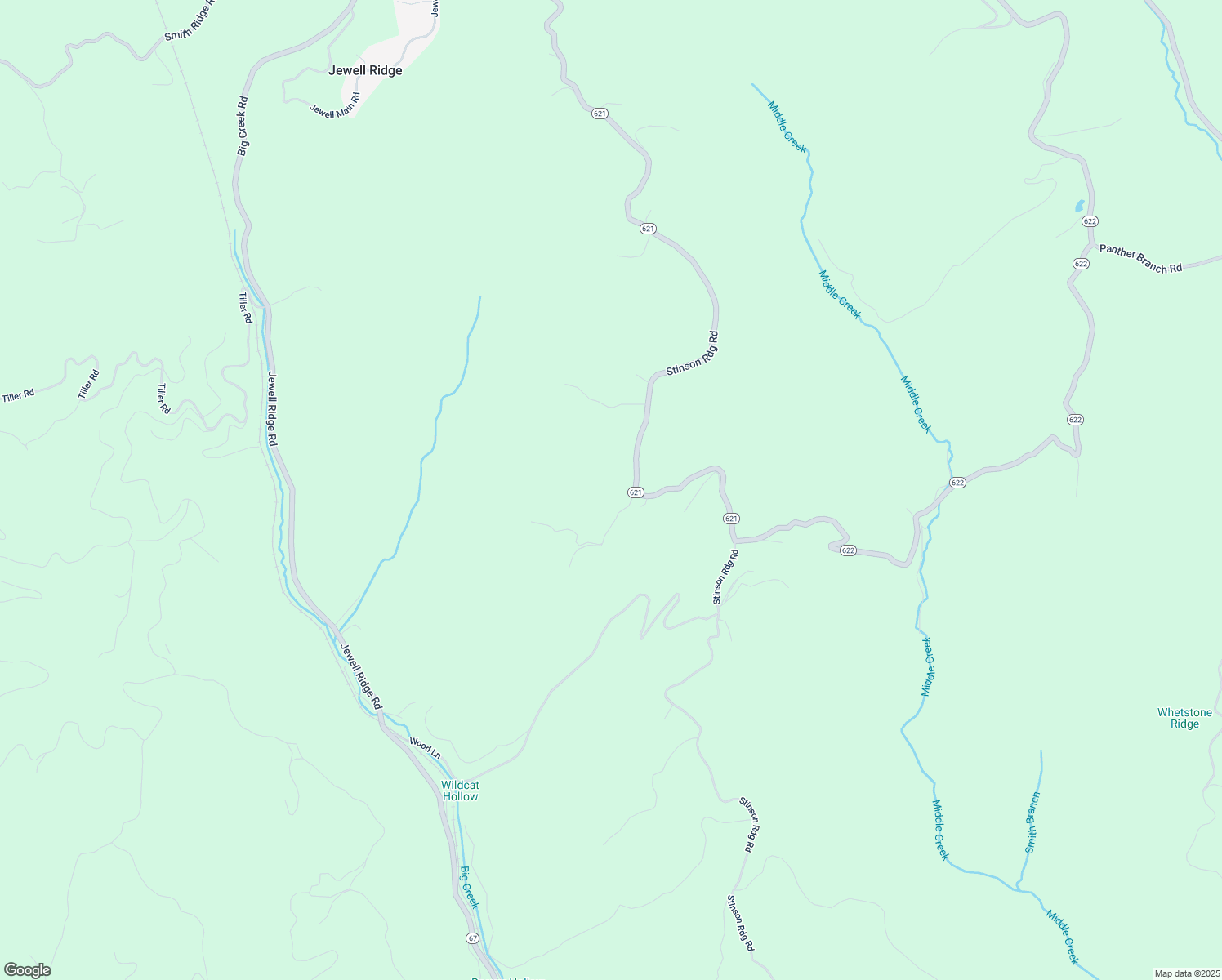 map of restaurants, bars, coffee shops, grocery stores, and more near Forest Lane in Jewell Ridge