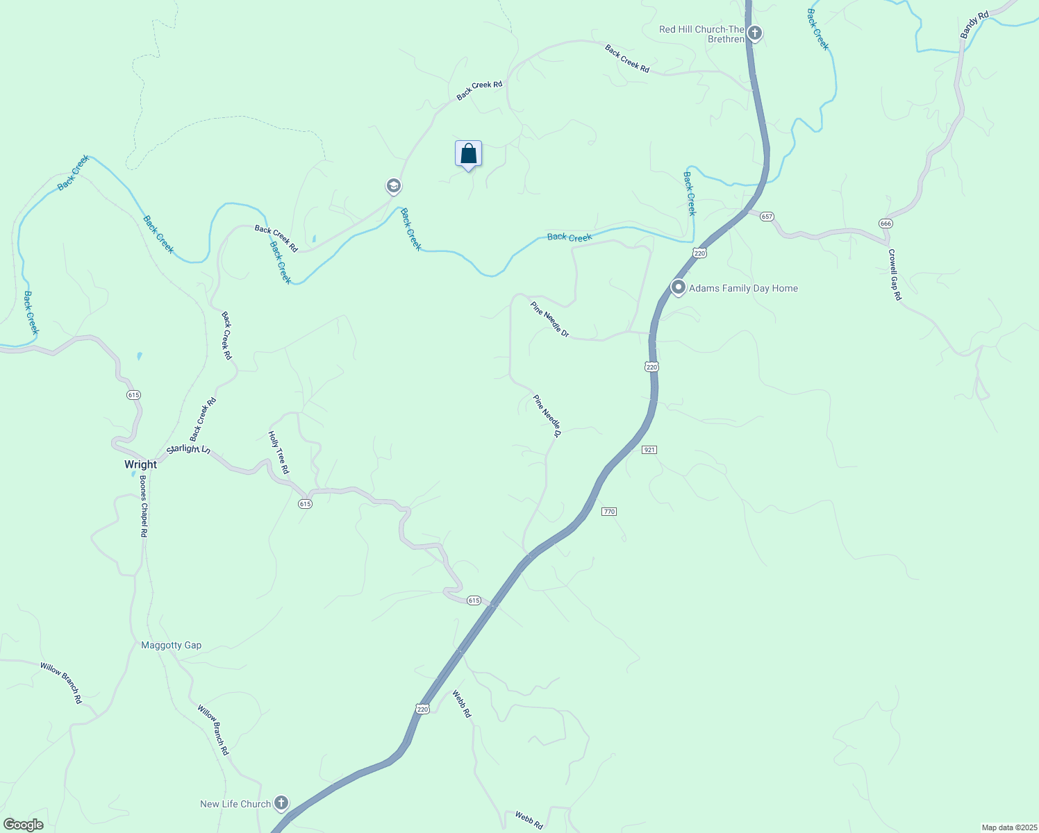 map of restaurants, bars, coffee shops, grocery stores, and more near 6979 Pine Needle Dr in Boones Mill