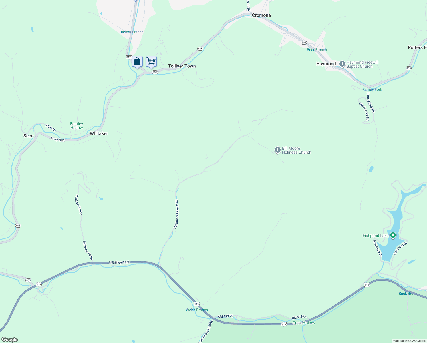 map of restaurants, bars, coffee shops, grocery stores, and more near 76 Ballou's Mountain Road in Kona