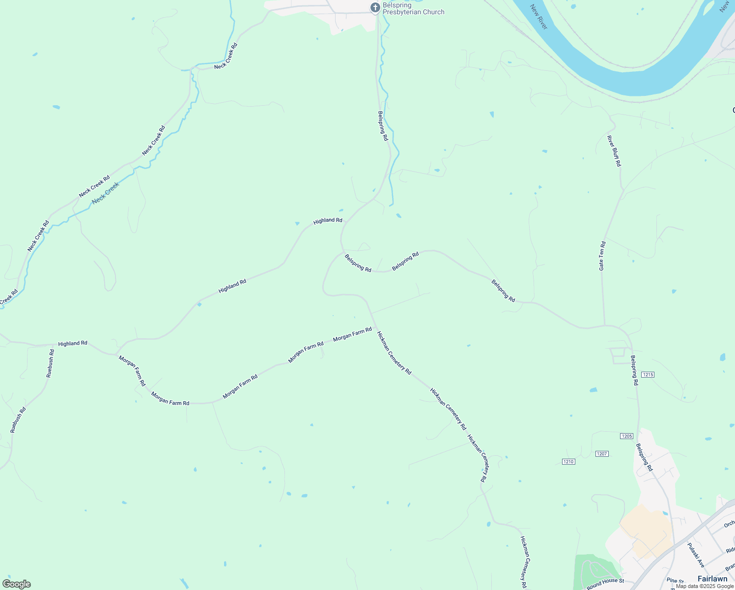 map of restaurants, bars, coffee shops, grocery stores, and more near 7082 Hickman Cemetery Road in Fairlawn