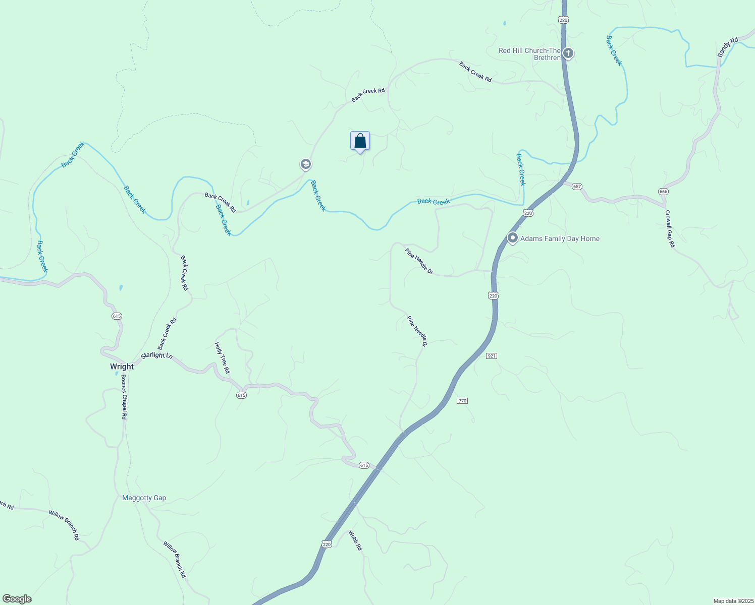 map of restaurants, bars, coffee shops, grocery stores, and more near 6945 Pine Needle Drive in Boones Mill