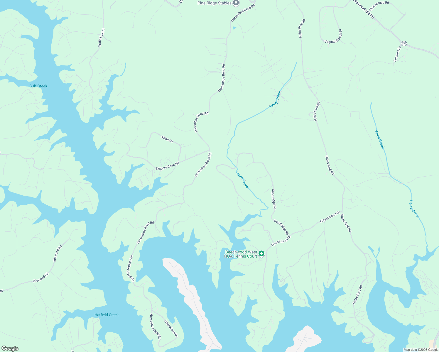 map of restaurants, bars, coffee shops, grocery stores, and more near 809 Gap Bridge Road in Moneta
