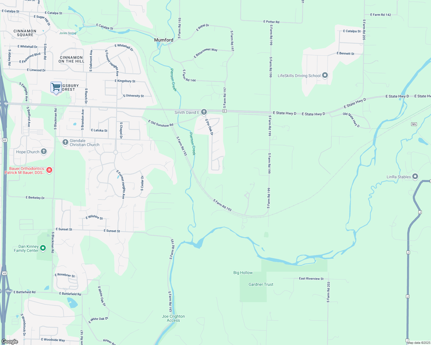 map of restaurants, bars, coffee shops, grocery stores, and more near 4856 East Utica Street in Springfield