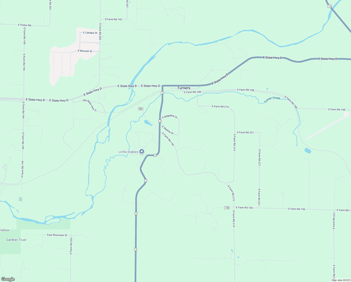 map of restaurants, bars, coffee shops, grocery stores, and more near 6294-6402 E Farm Road 150 in Springfield