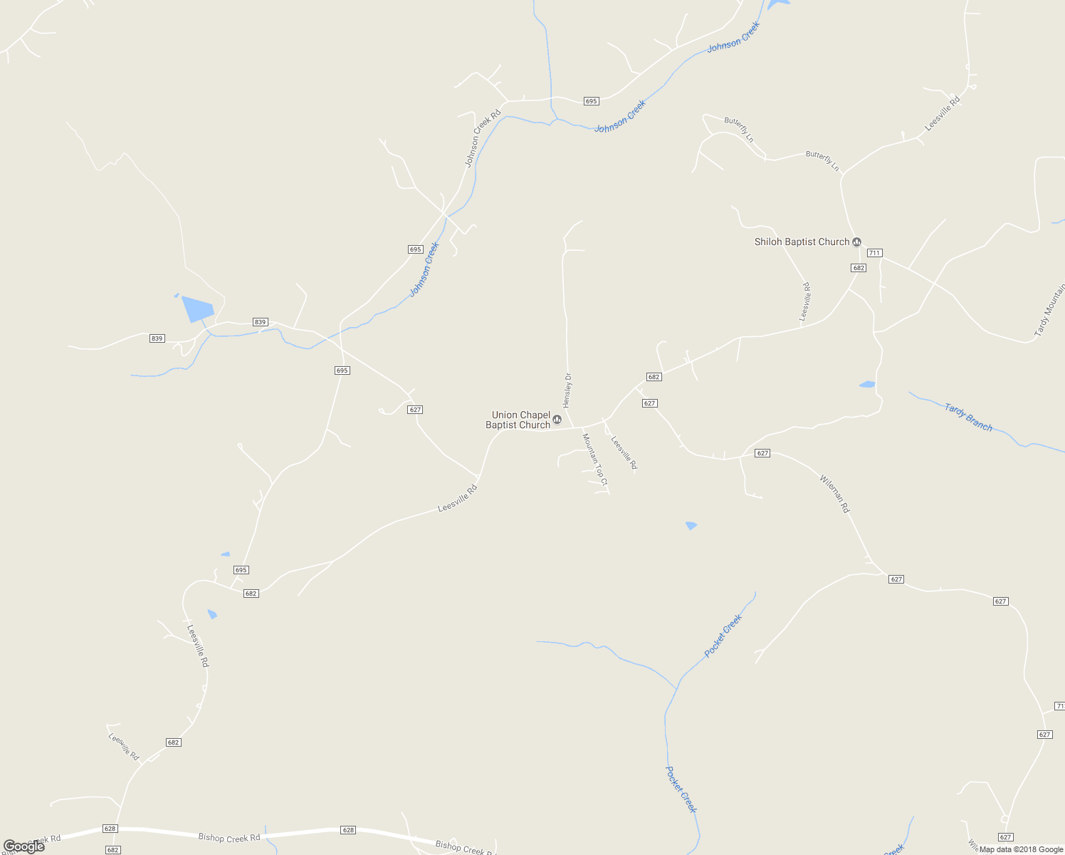 map of restaurants, bars, coffee shops, grocery stores, and more near 5694 Leesville Road in Lynch Station