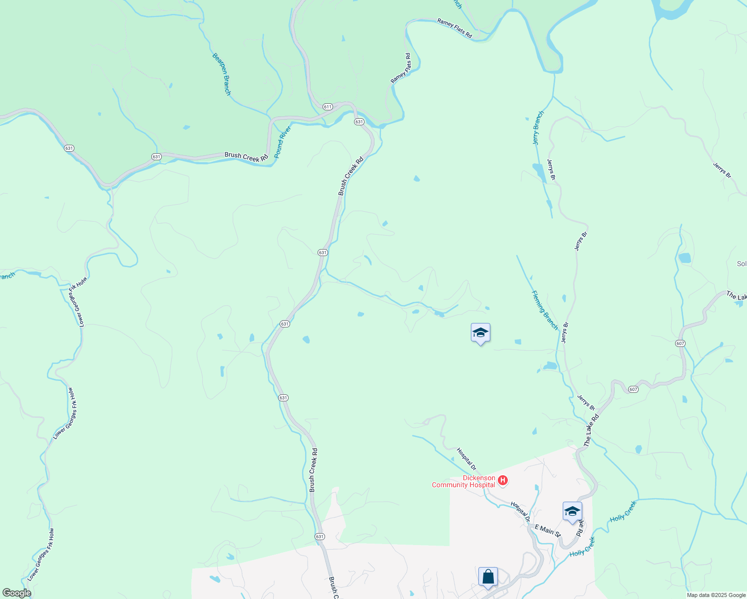 map of restaurants, bars, coffee shops, grocery stores, and more near State Route 690 in Clintwood