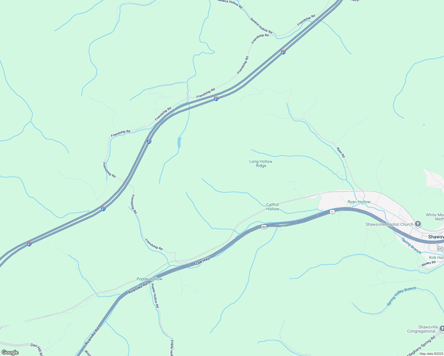 map of restaurants, bars, coffee shops, grocery stores, and more near 6200 Roanoke Road in Shawsville