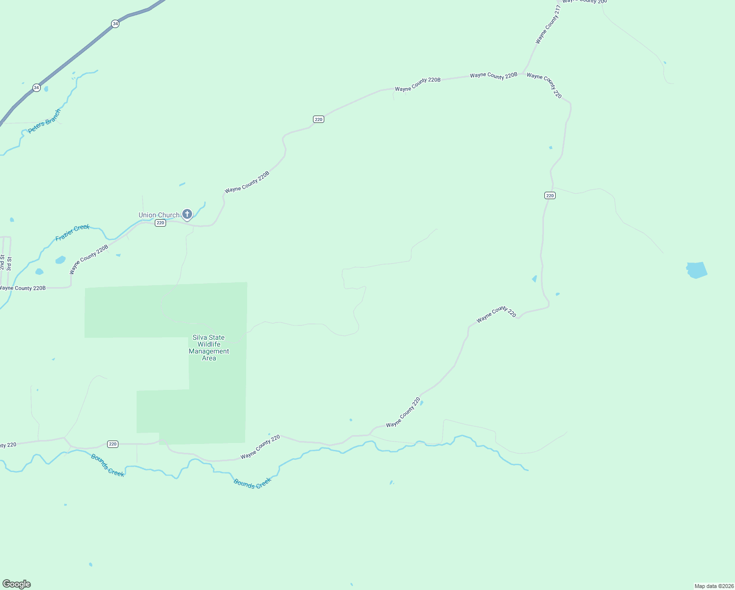 map of restaurants, bars, coffee shops, grocery stores, and more near 2085 Lake Road in Silva