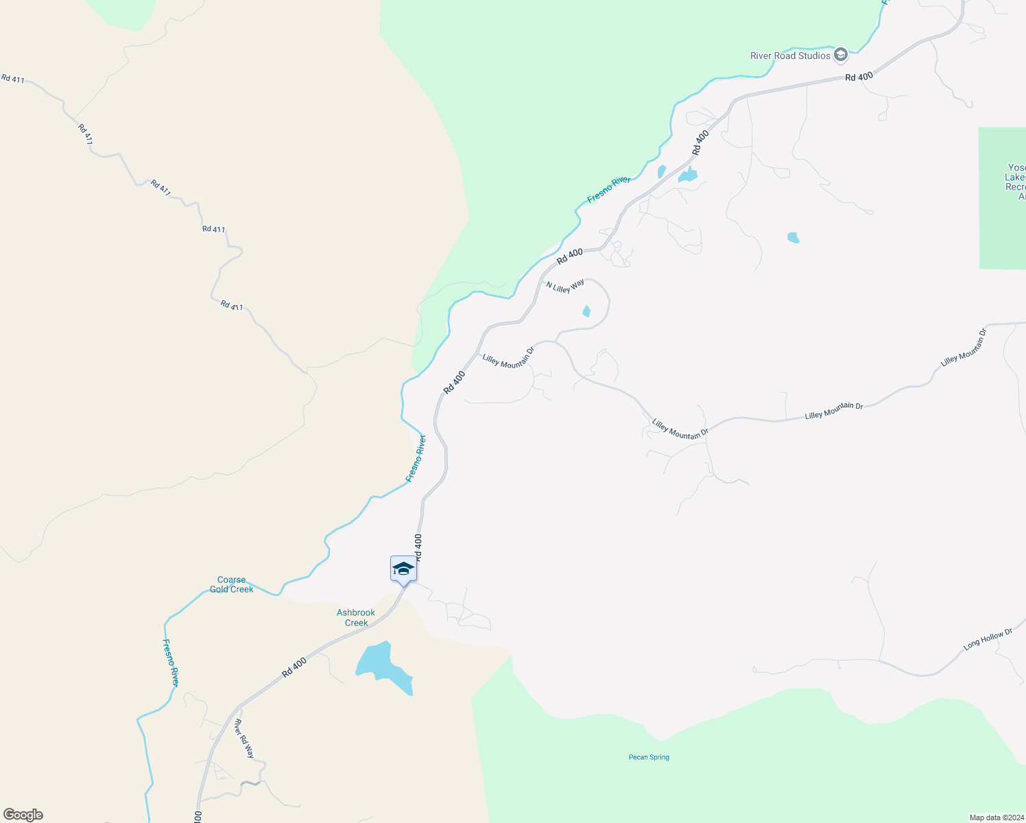 map of restaurants, bars, coffee shops, grocery stores, and more near 39532 South Lilley Way in Coarsegold