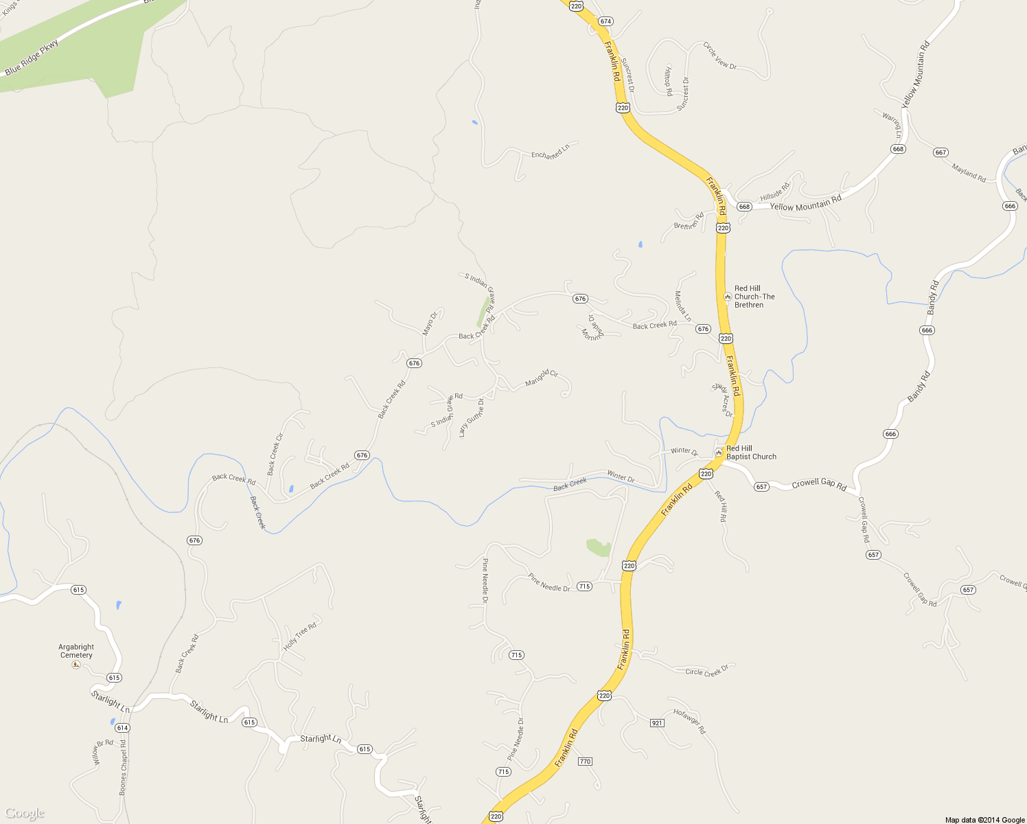 map of restaurants, bars, coffee shops, grocery stores, and more near 6729 Marigold Circle in Boones Mill