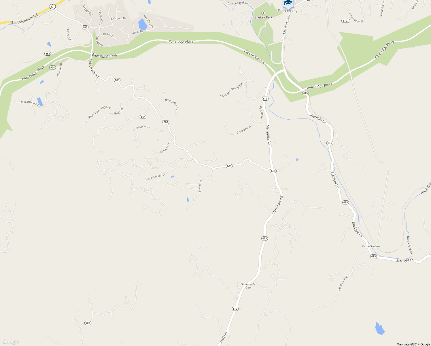 map of restaurants, bars, coffee shops, grocery stores, and more near 7014 Cotton Hill Road in Roanoke