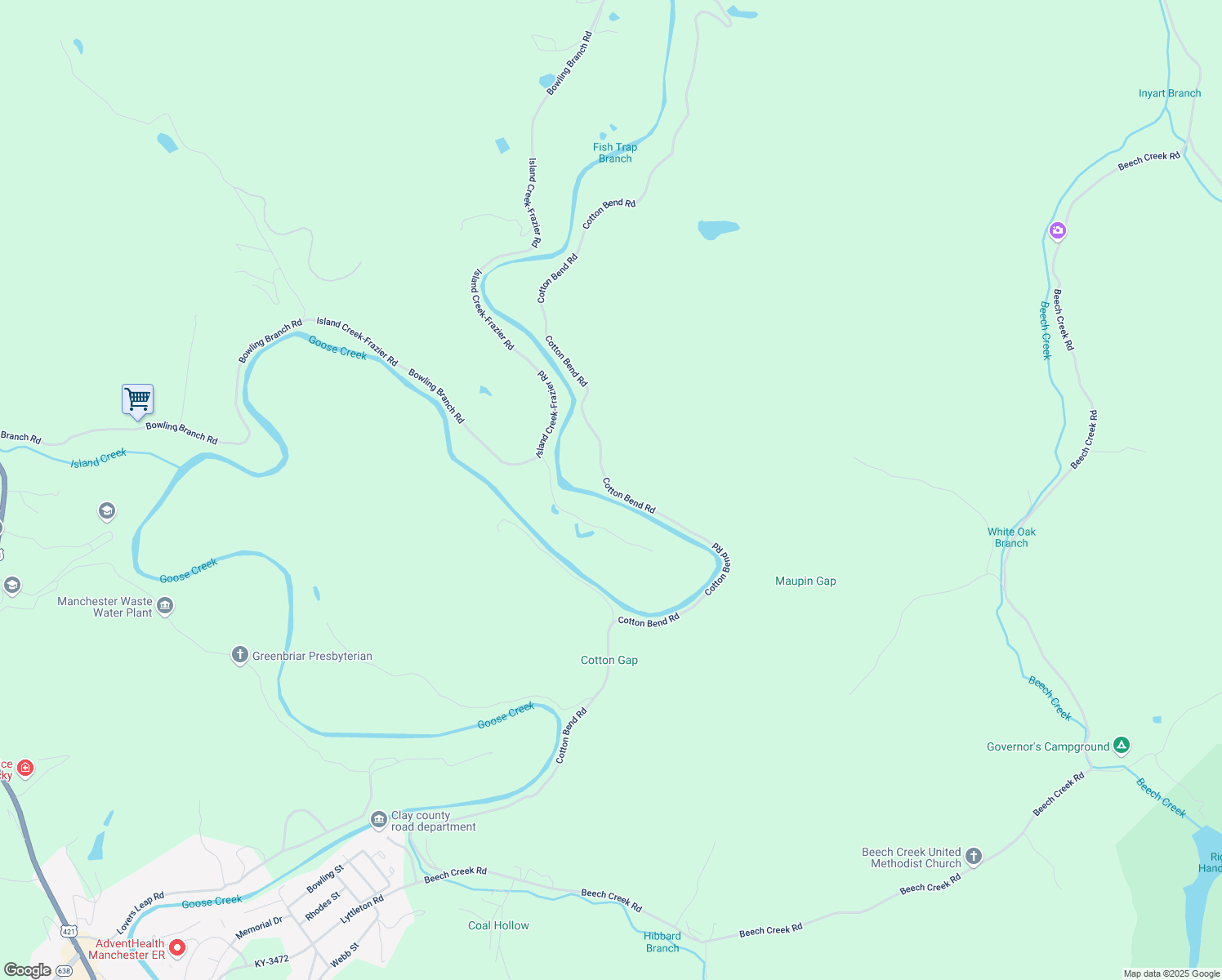 map of restaurants, bars, coffee shops, grocery stores, and more near Cotton Bend Road in Manchester