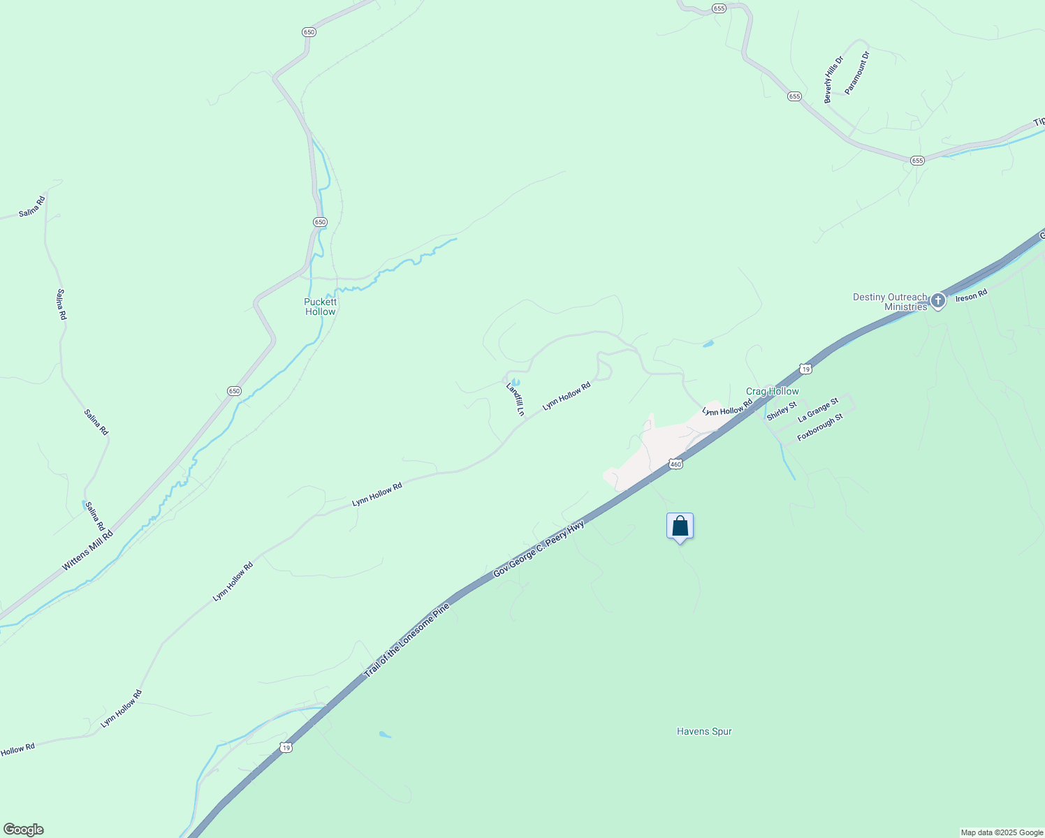 map of restaurants, bars, coffee shops, grocery stores, and more near 109 Landfill Ln in Tiptop