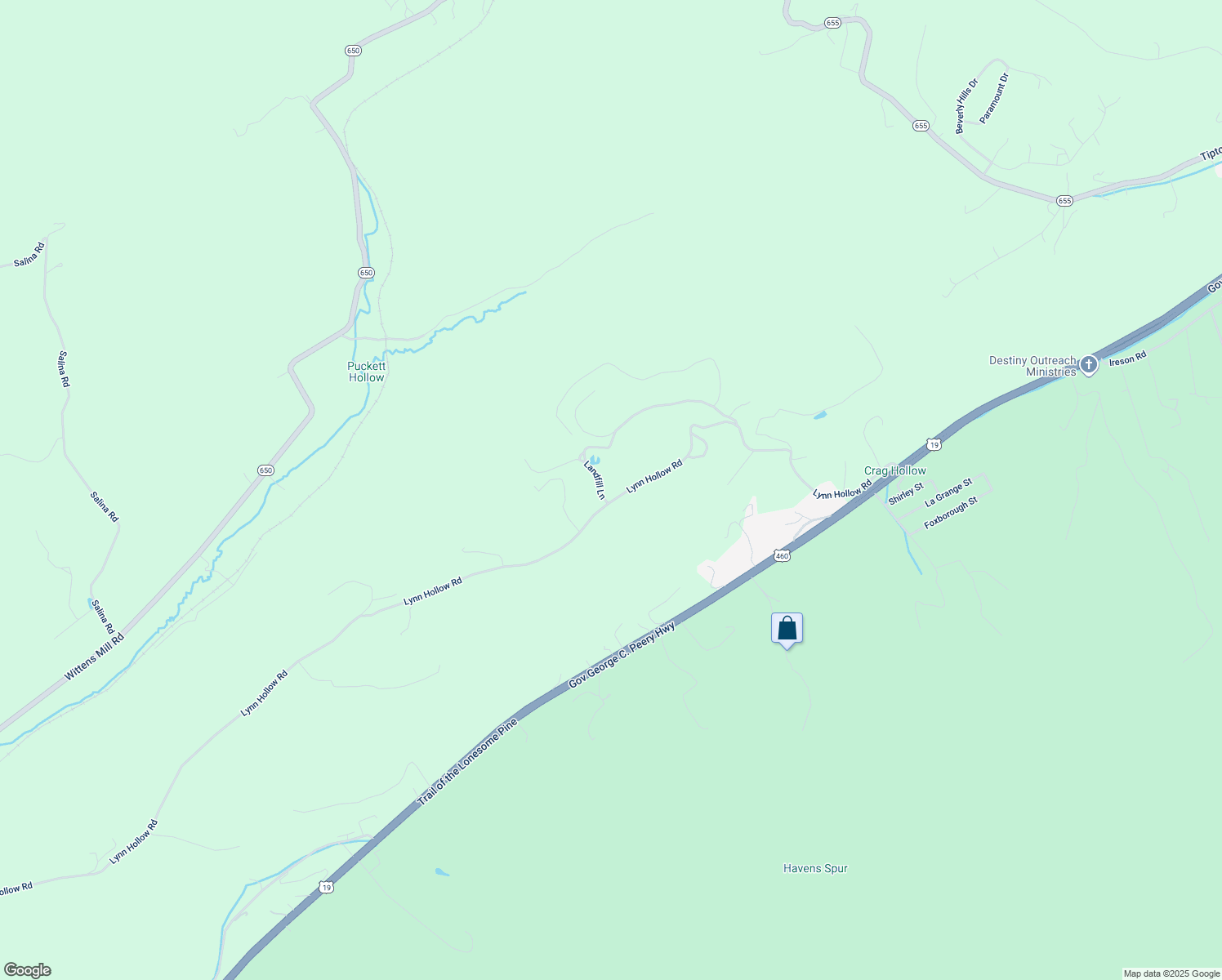 map of restaurants, bars, coffee shops, grocery stores, and more near 109 Landfill Ln in Tazewell