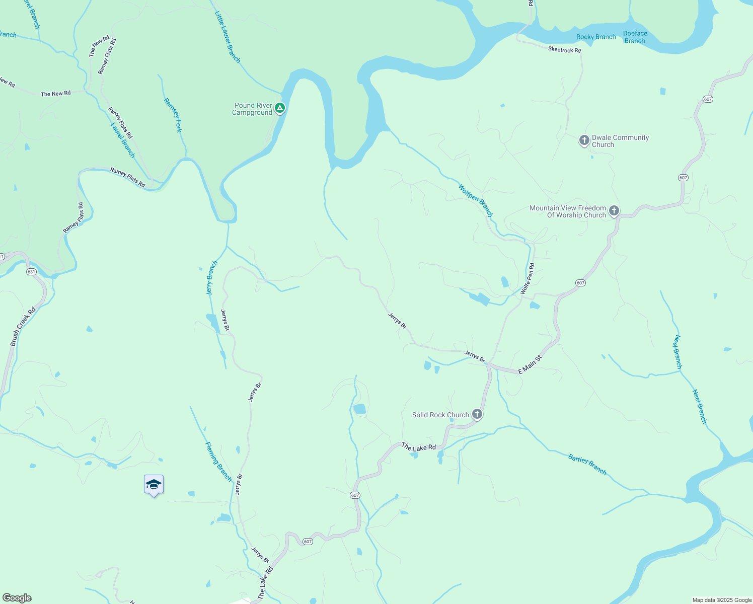 map of restaurants, bars, coffee shops, grocery stores, and more near in Clintwood