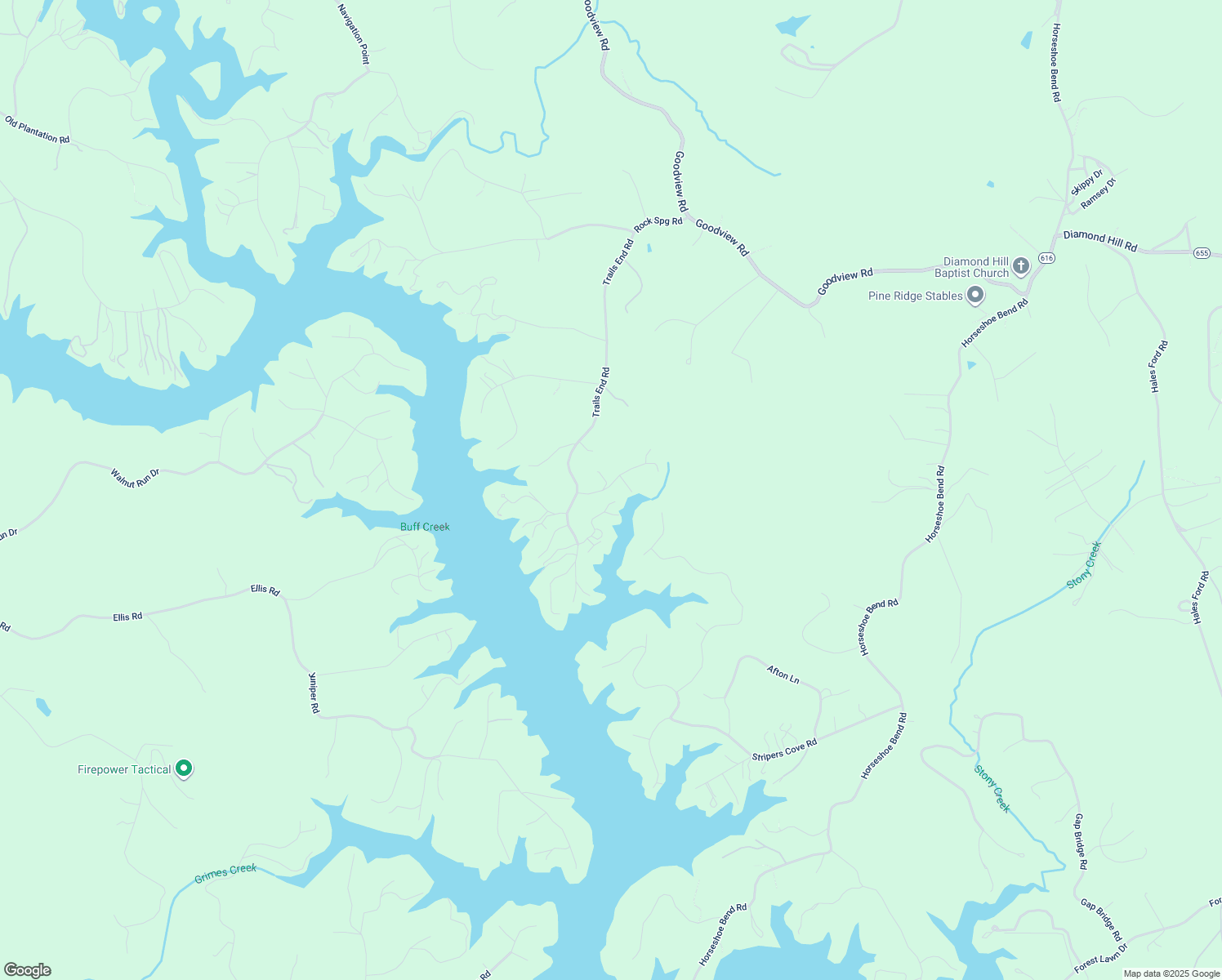 map of restaurants, bars, coffee shops, grocery stores, and more near 1073 Shane Drive in Moneta
