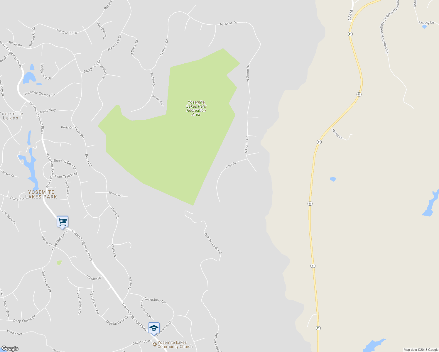 map of restaurants, bars, coffee shops, grocery stores, and more near 29999 Tioga Drive in Coarsegold