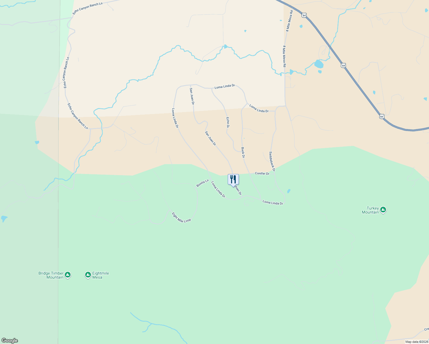 map of restaurants, bars, coffee shops, grocery stores, and more near 1806 Loma Linda Drive in Pagosa Springs