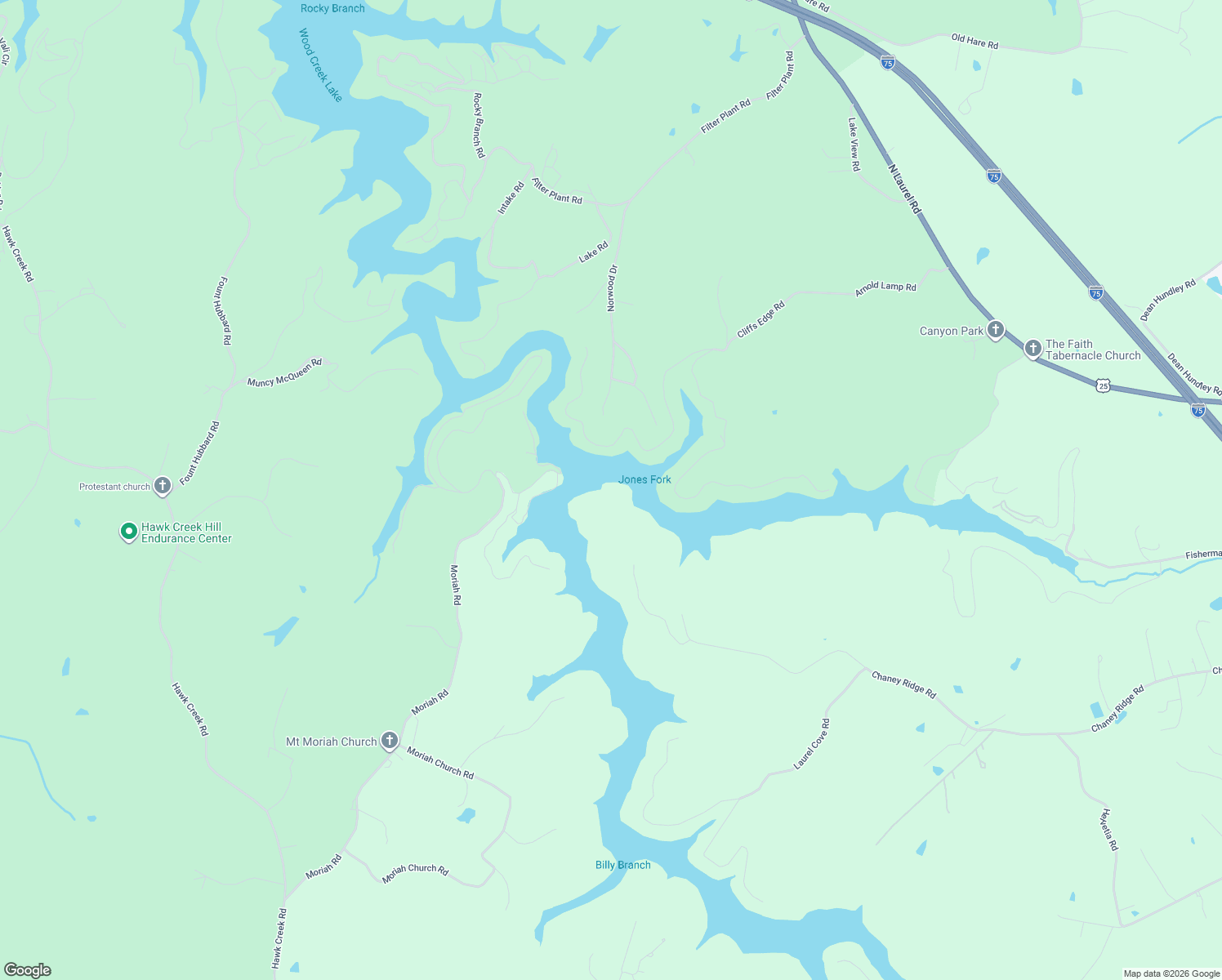 map of restaurants, bars, coffee shops, grocery stores, and more near 935 Cliffs Edge Road in East Bernstadt