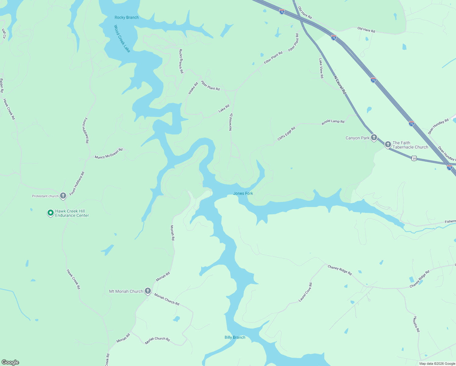 map of restaurants, bars, coffee shops, grocery stores, and more near 935 Cliffs Edge Road in East Bernstadt
