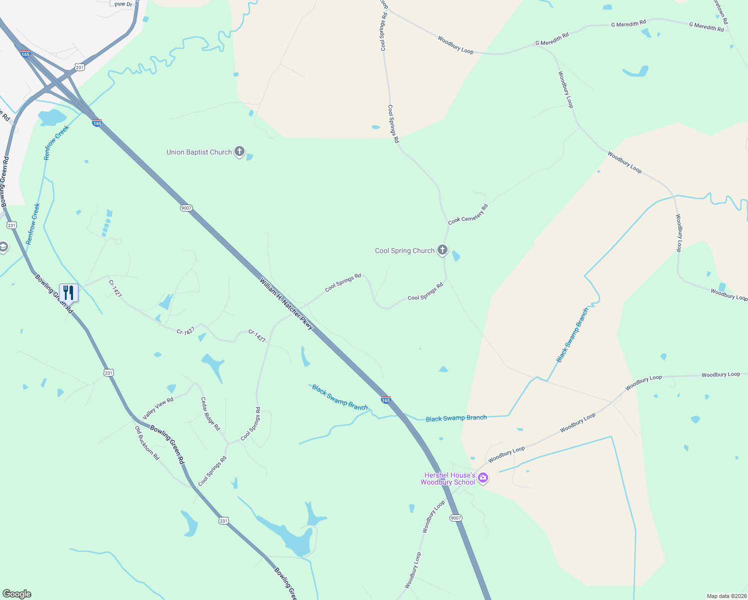 map of restaurants, bars, coffee shops, grocery stores, and more near 1700 Cool Springs Road in Morgantown