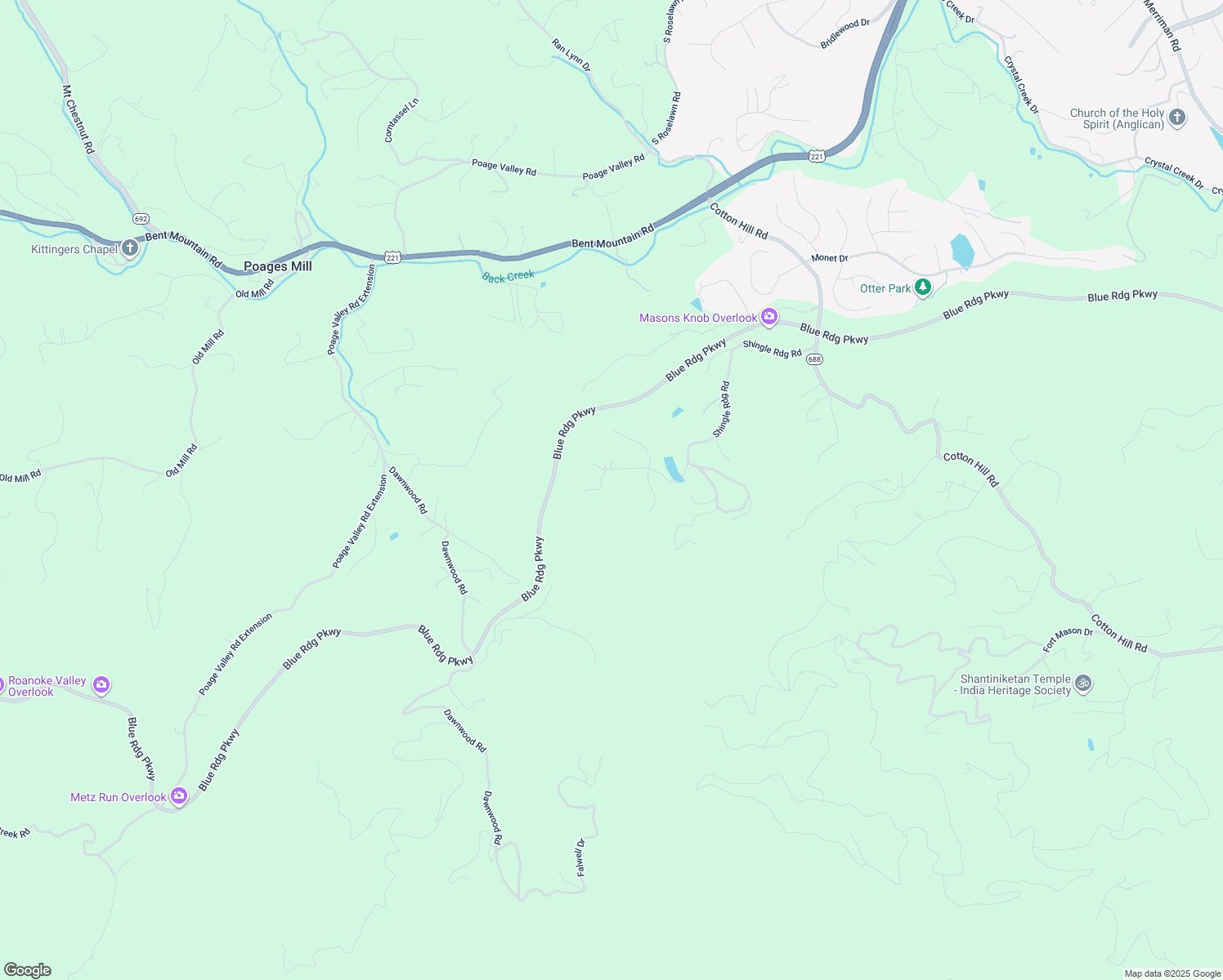 map of restaurants, bars, coffee shops, grocery stores, and more near 6728 Mallard Lake Drive in Roanoke