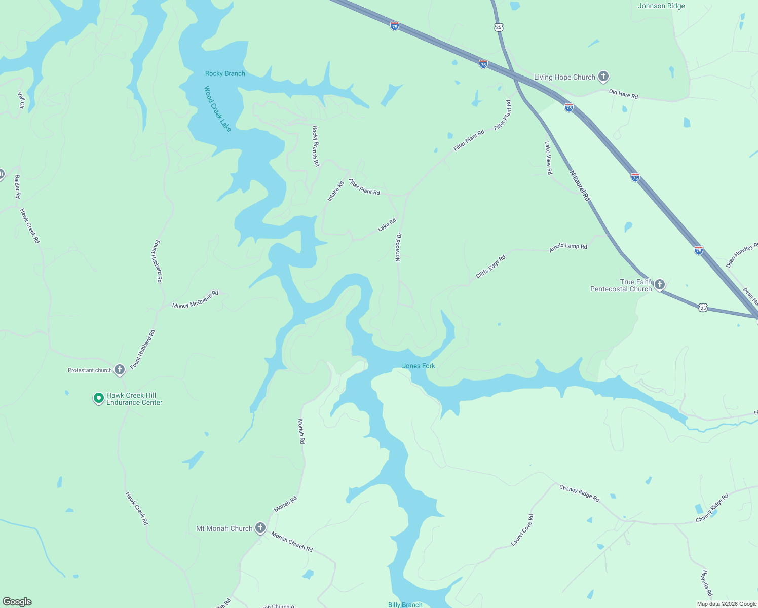 map of restaurants, bars, coffee shops, grocery stores, and more near 1213 Cliffs Edge Road in East Bernstadt