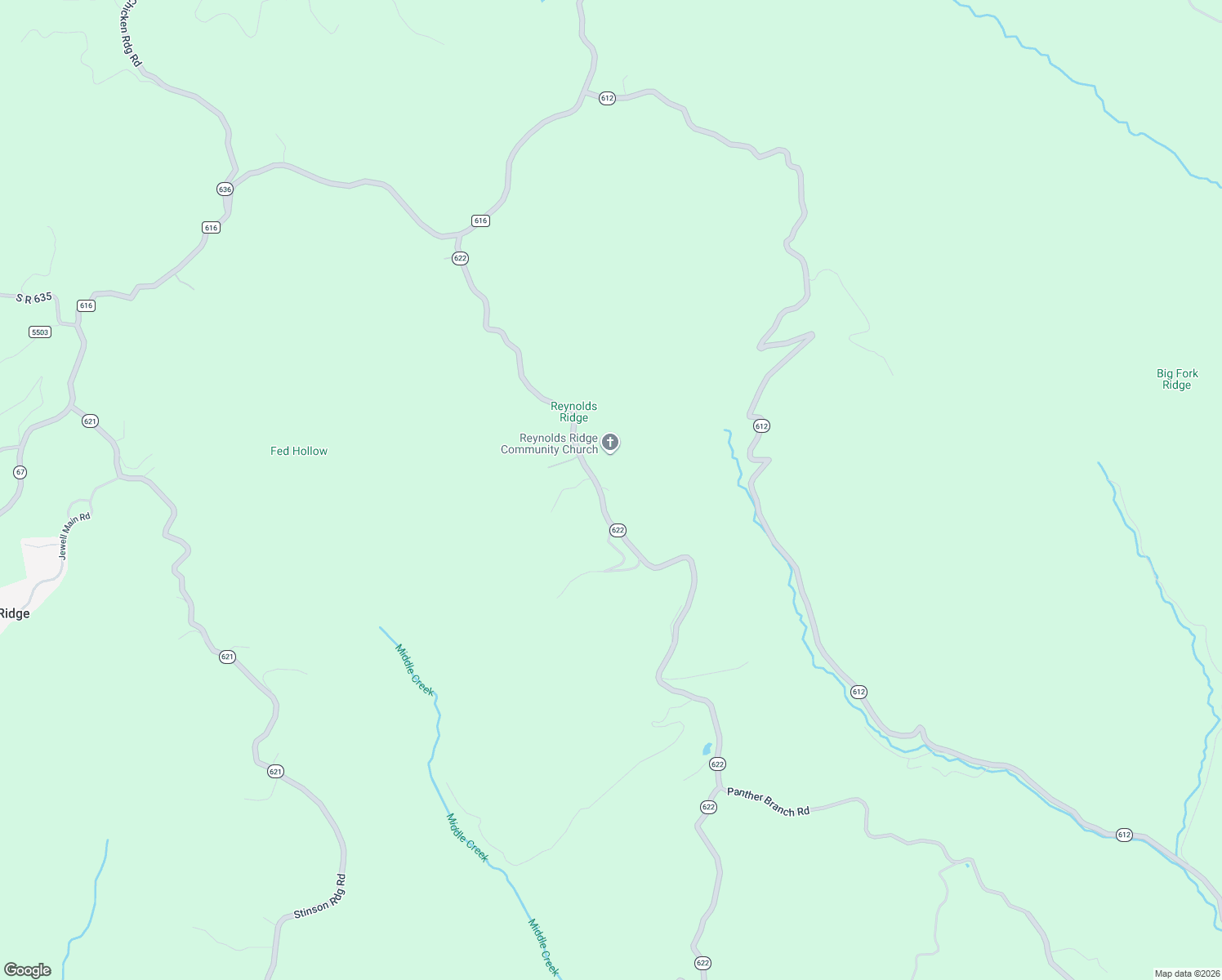 map of restaurants, bars, coffee shops, grocery stores, and more near 1276 Reynolds Ridge Road in Bandy