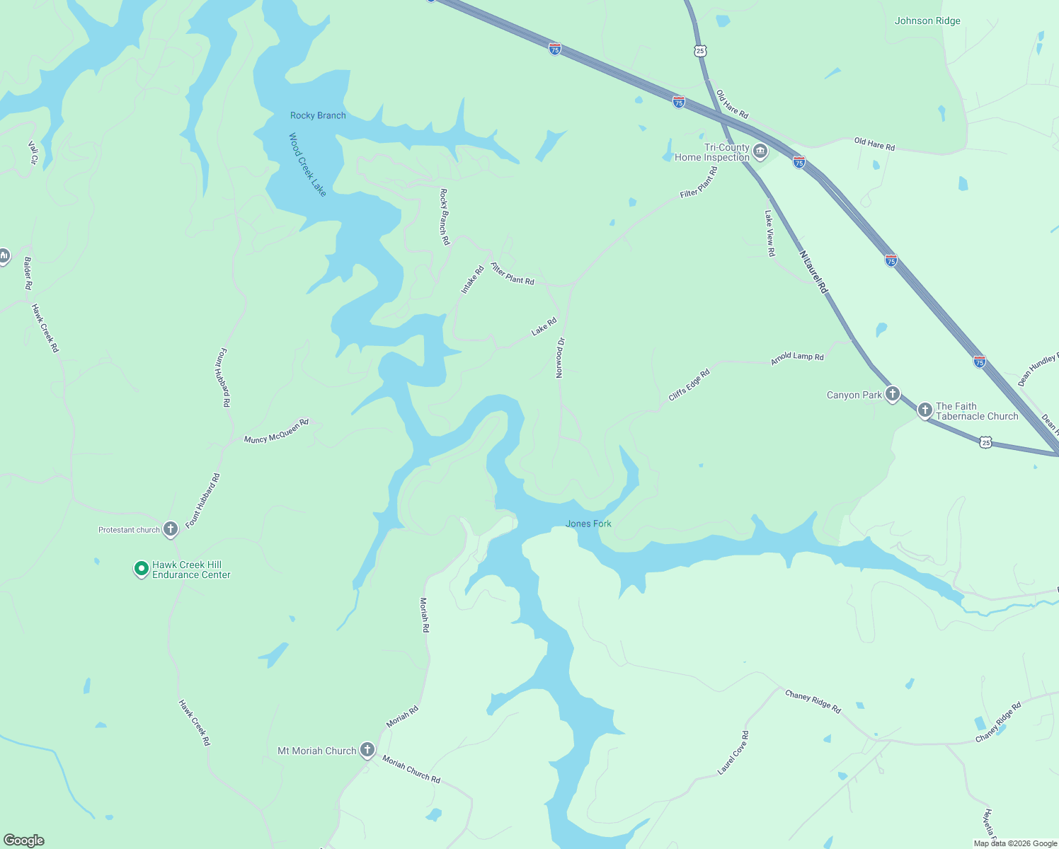 map of restaurants, bars, coffee shops, grocery stores, and more near 400 Norwood Drive in East Bernstadt