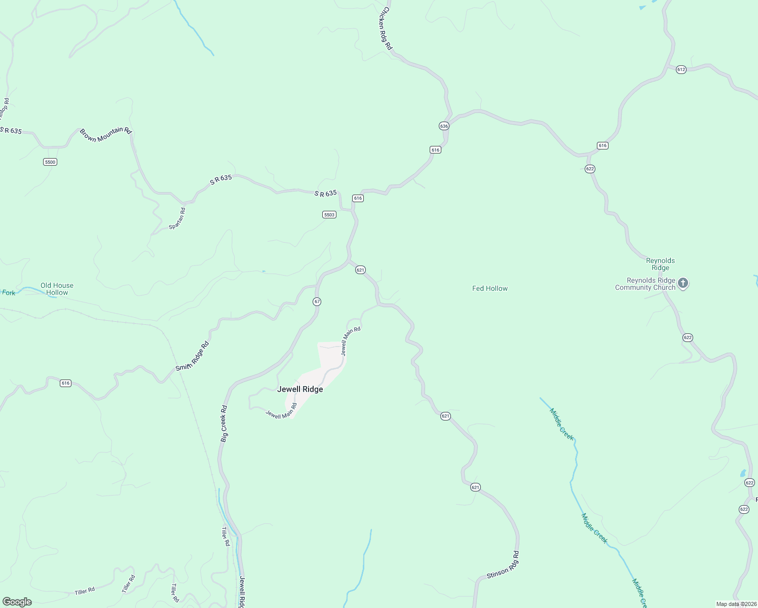 map of restaurants, bars, coffee shops, grocery stores, and more near 1357 Jewell Main Road in Jewell Ridge