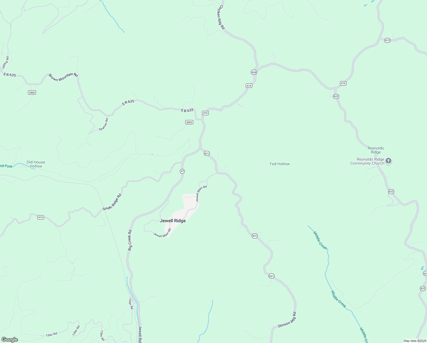 map of restaurants, bars, coffee shops, grocery stores, and more near 1357 Jewell Main Road in Jewell Ridge