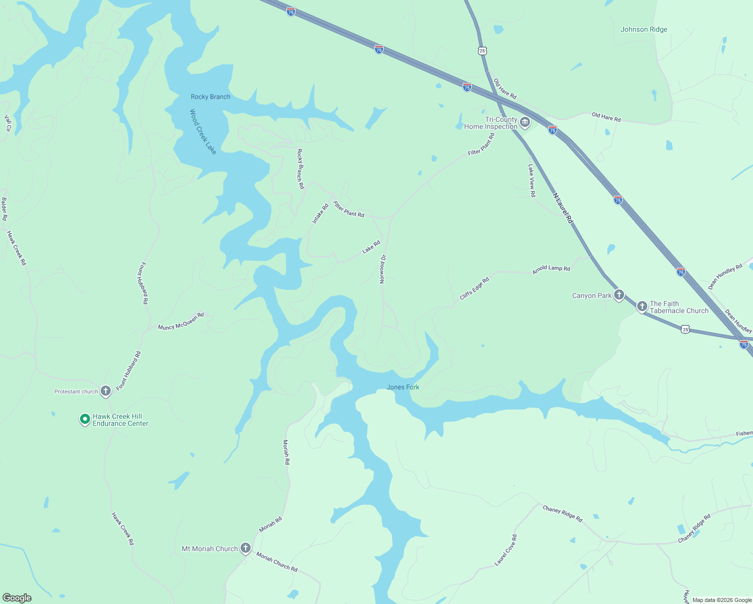 map of restaurants, bars, coffee shops, grocery stores, and more near 400 Norwood Drive in East Bernstadt