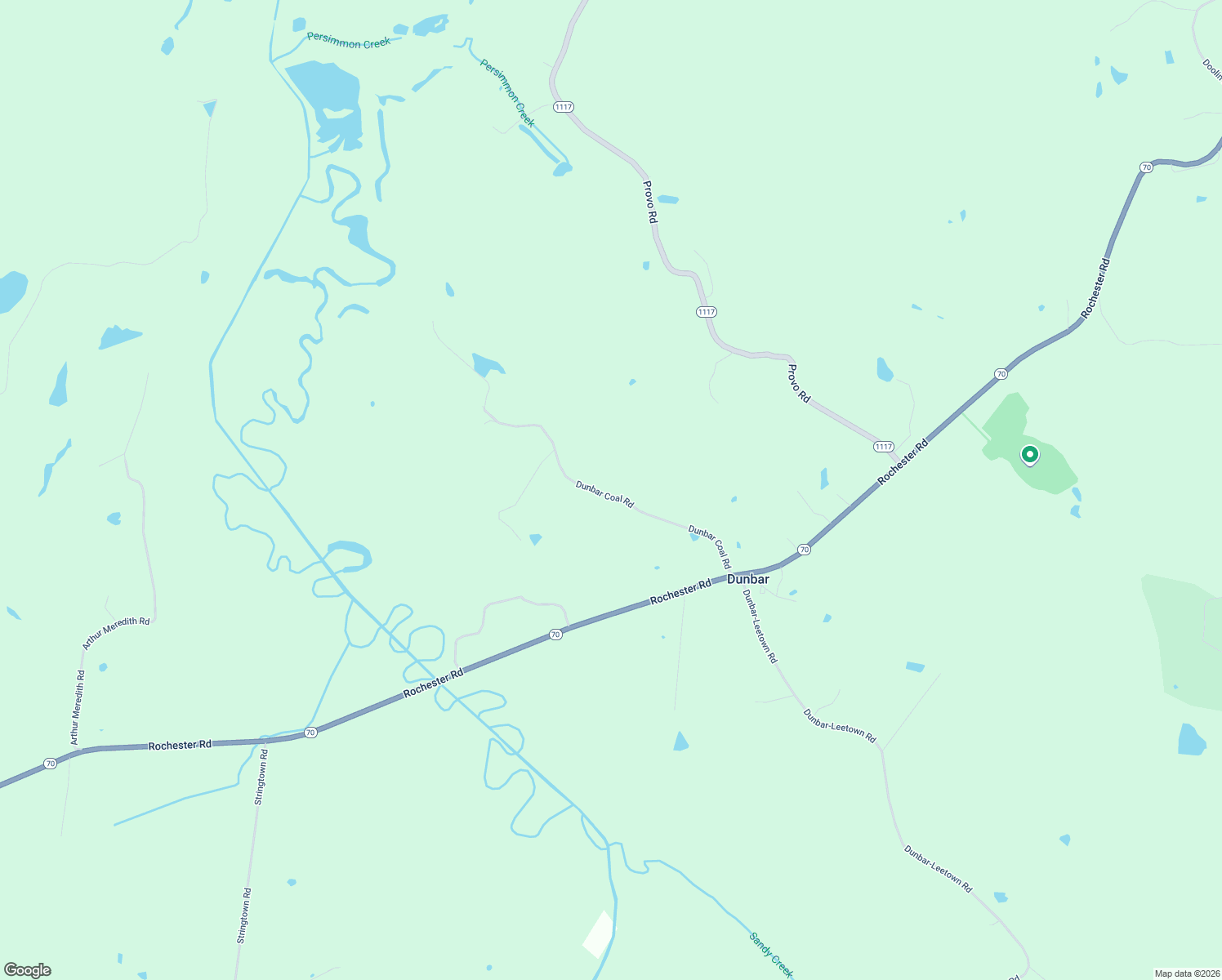 map of restaurants, bars, coffee shops, grocery stores, and more near Dunbar Coal Road in Morgantown