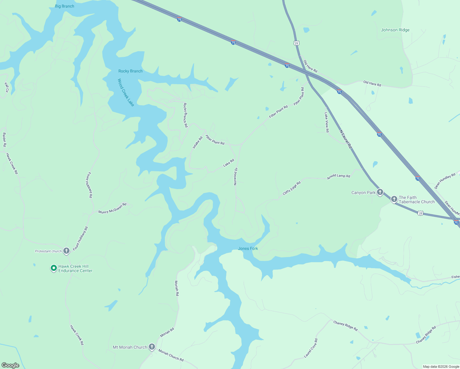 map of restaurants, bars, coffee shops, grocery stores, and more near 98 Rosewood Lane in East Bernstadt